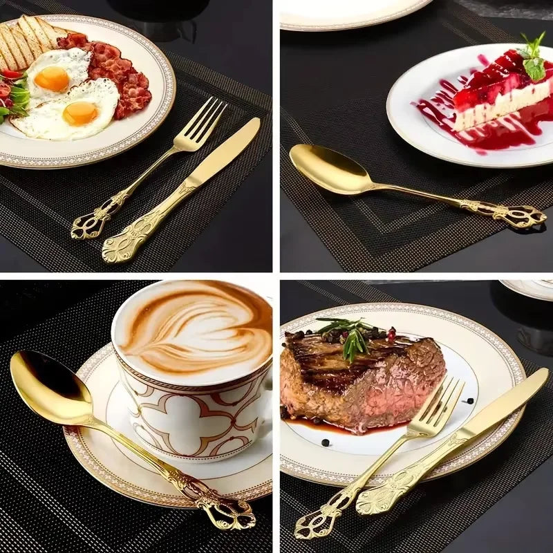 Crown-Design Stainless Steel Flatware — Assorted Packs