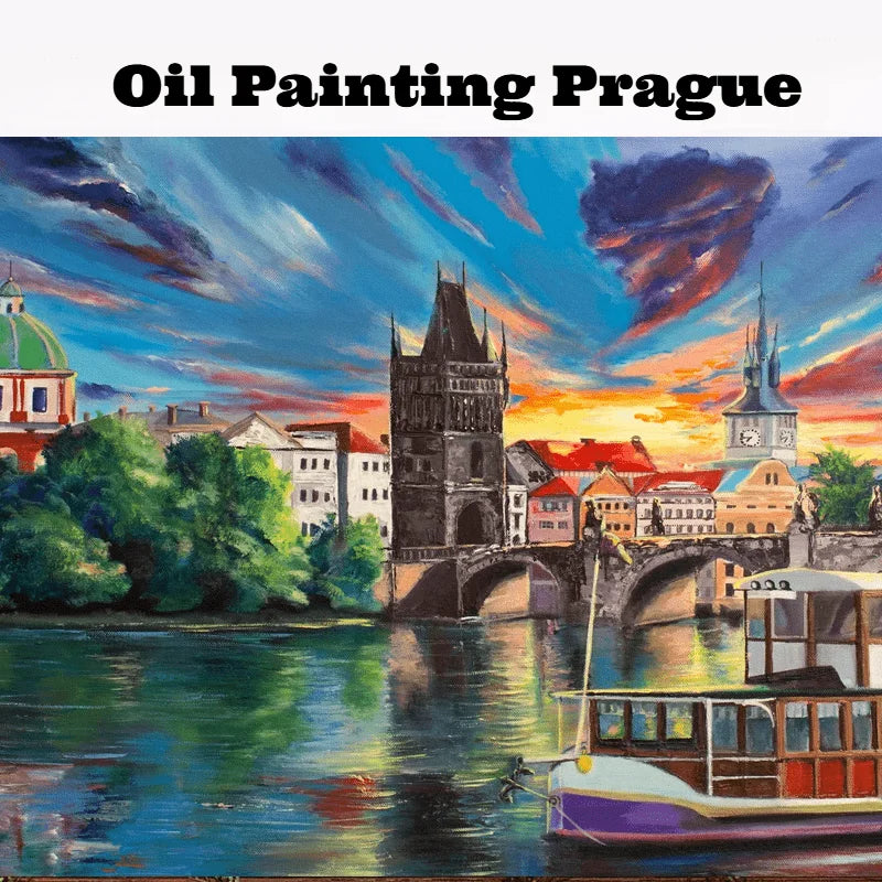 Prague Oil Painting 500-Piece Jigsaw Puzzle