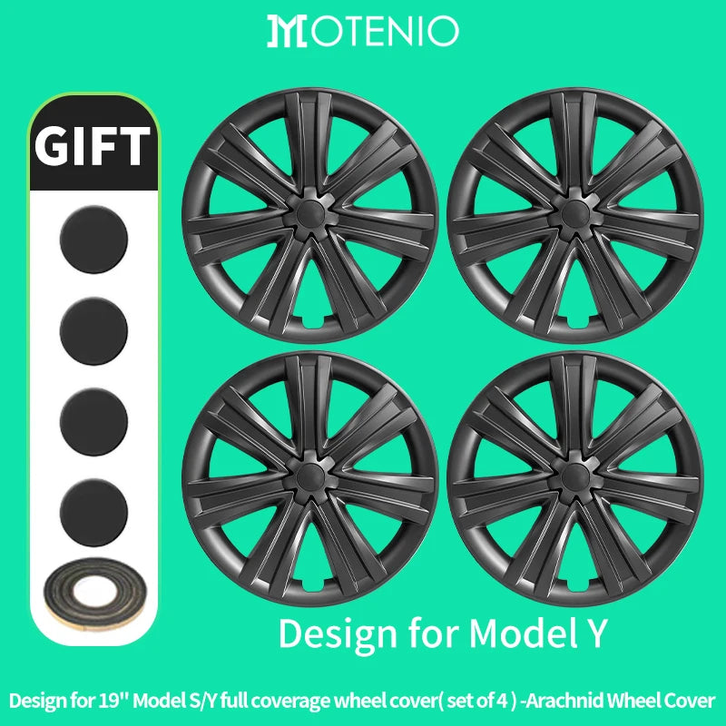 MOTENIO 19-Inch Wheel Covers for Model Y – Set of 4
