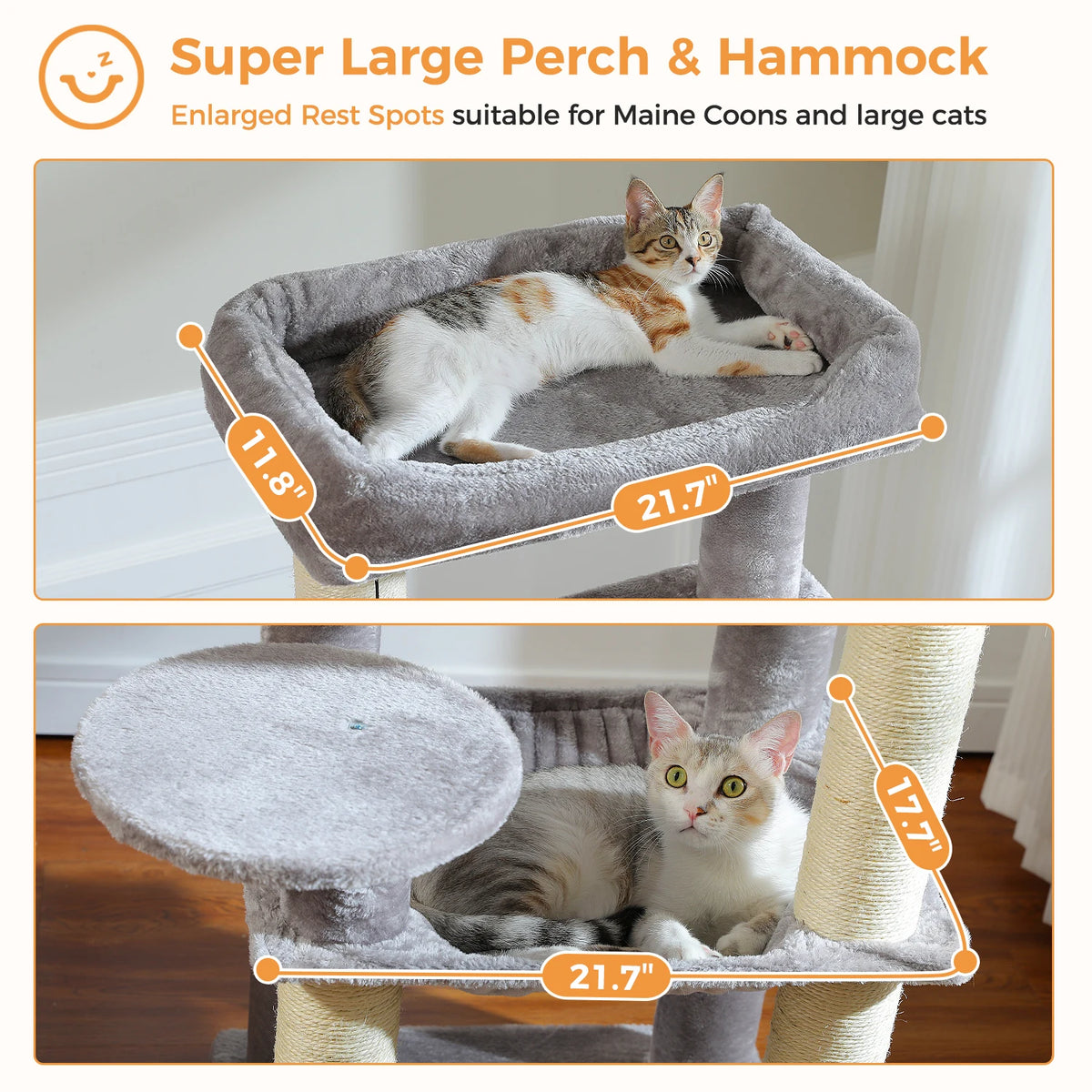 147cm Cat Tree with Large Condo & Hammock