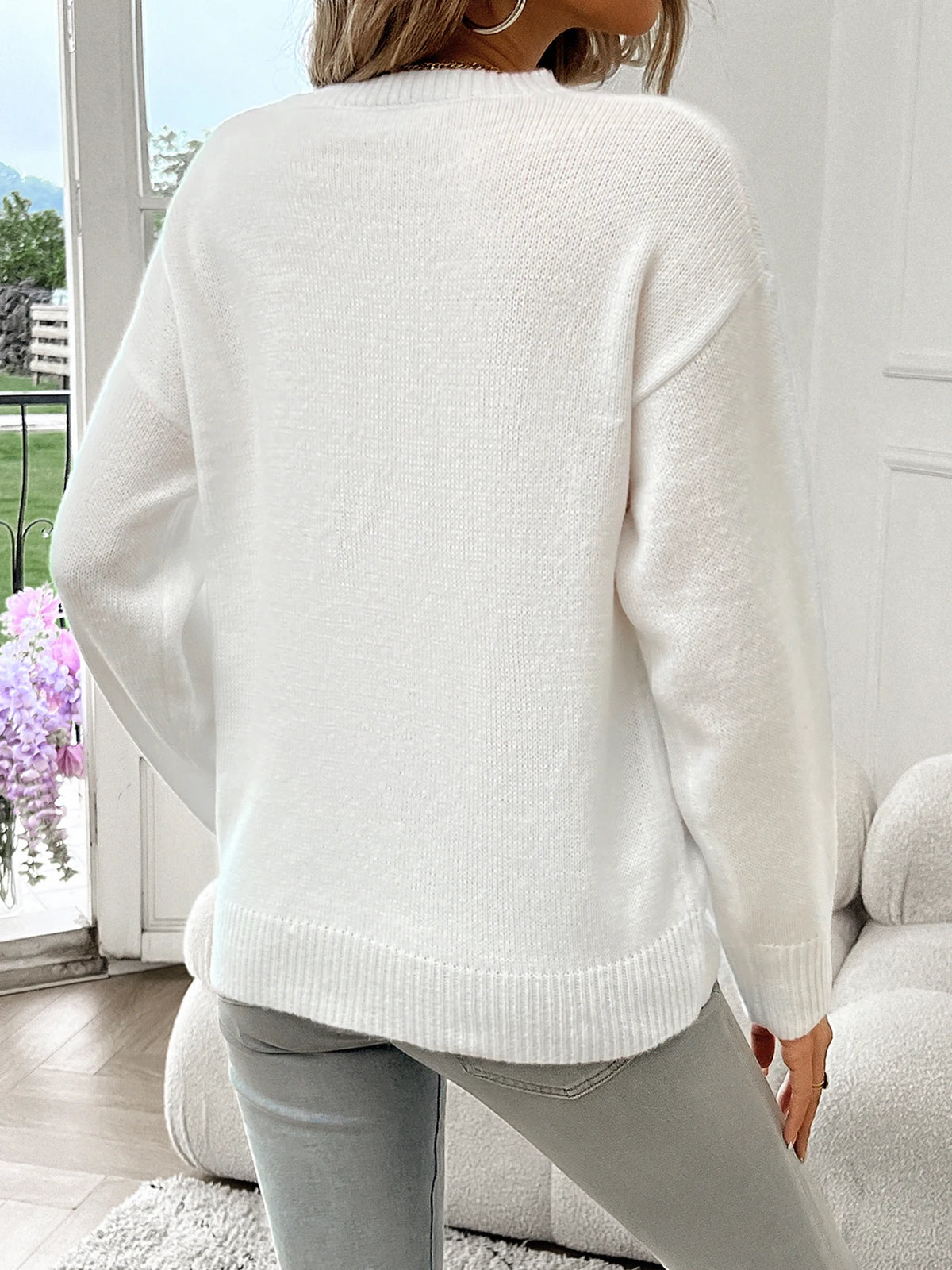 American Flag Crew Neck Long Sleeve Pullover Women's Sweater Dsers