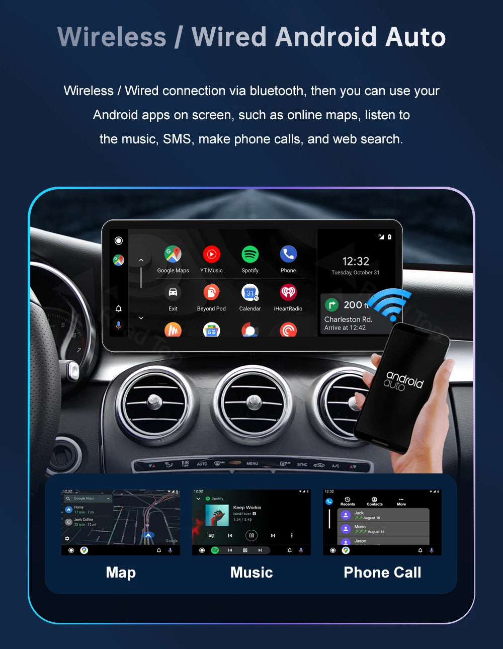 Road Top CarPlay Display for Mercedes-Benz NTG5.0