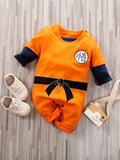 Baby Orange Long-Sleeve Cotton Bodysuit