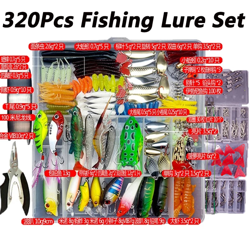 Fishing Lure Assortment with Tackle Box
