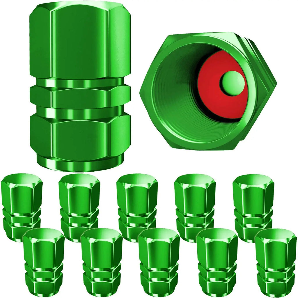 Aluminum Tire Valve Caps with Rubber Seals – Set of 4