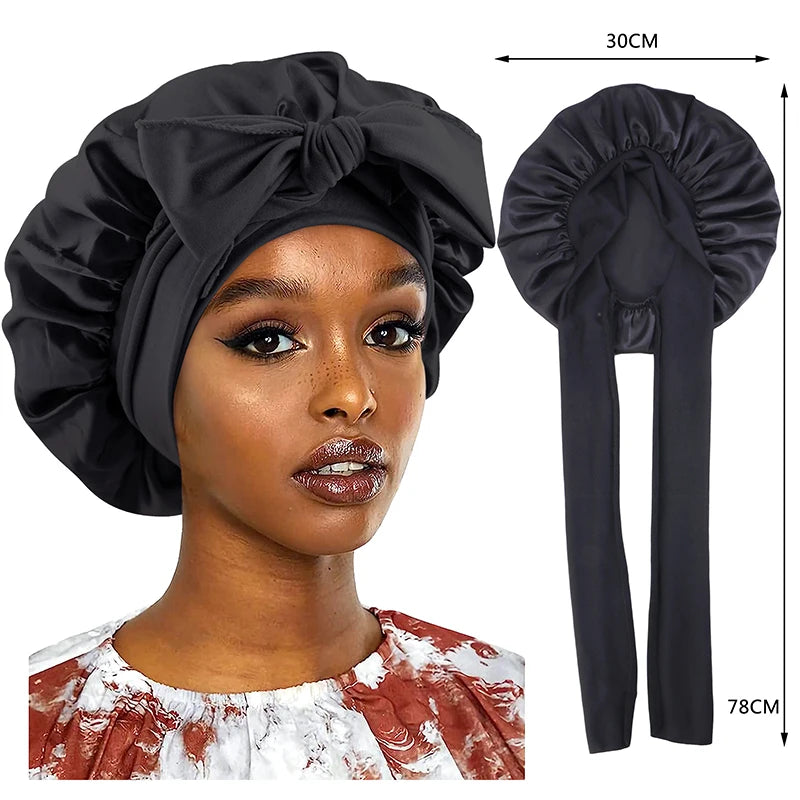 Women's Wide-Band Satin-Look Sleep Bonnet