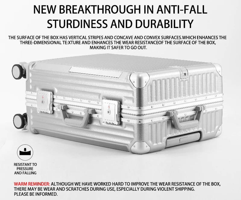 BunnyFly Suitcase Travel Suitcase Men Women 20 Carry-On Luggage Women PC Aluminum Frame Trolley Case TSA Password Lock Whispering Desires Shoppe