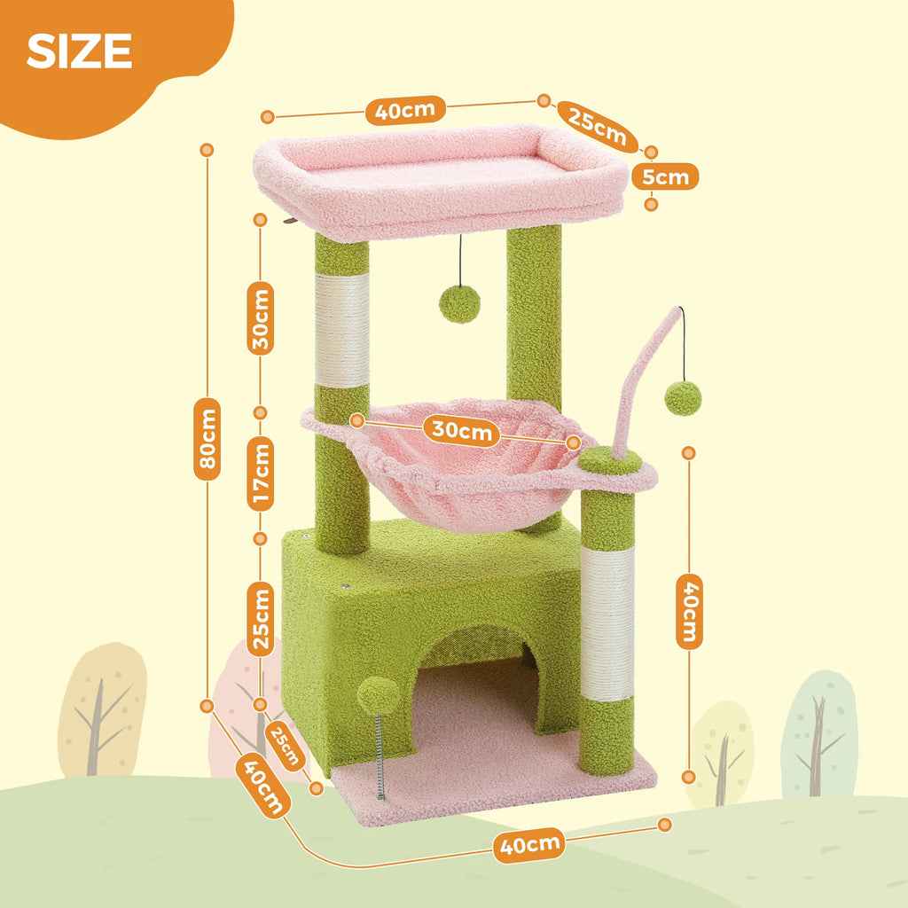 83cm Cactus Cat Tree with Condo & Hammock
