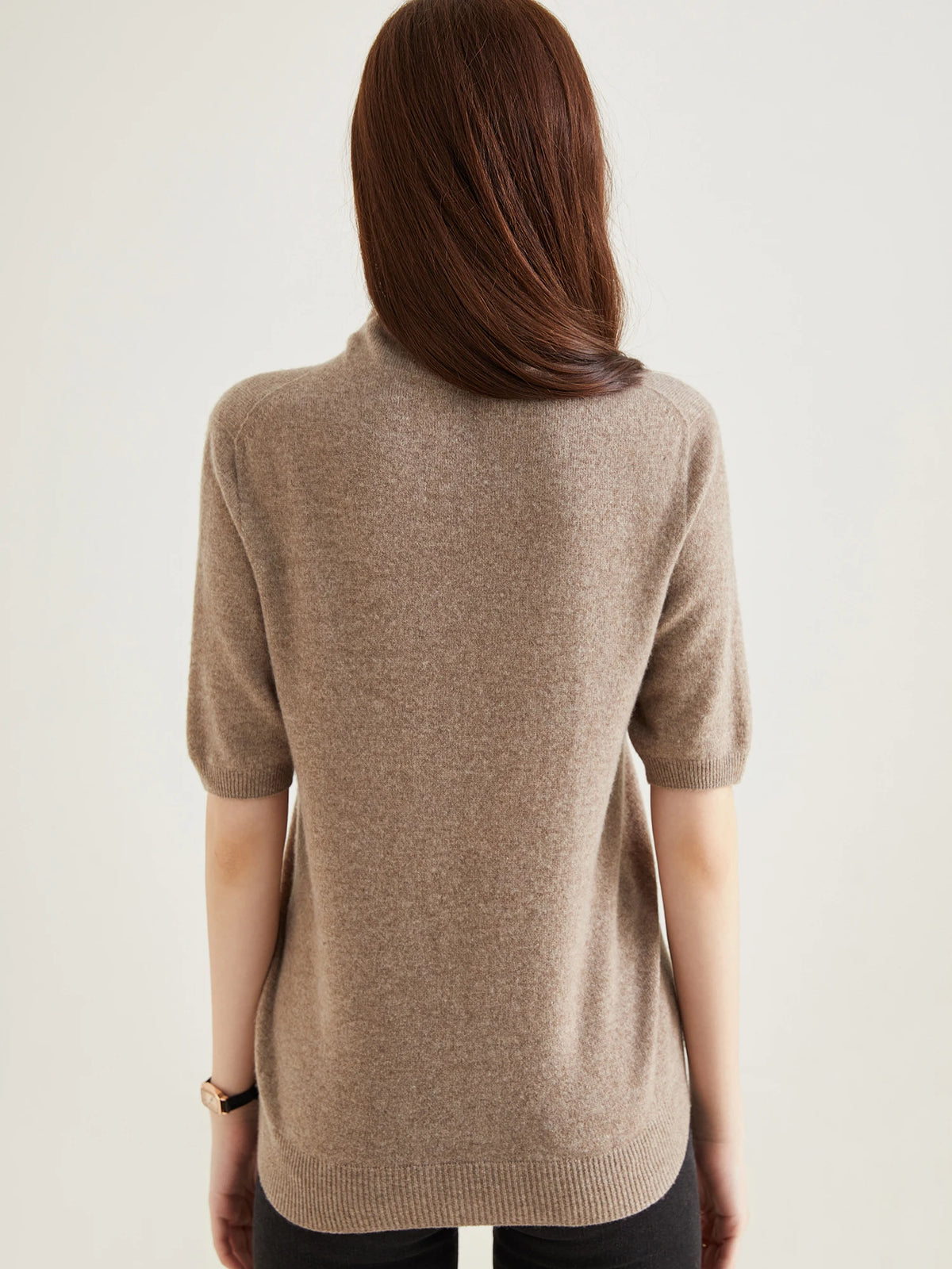 Women's Knit Tops Short Sleeve Fashion Women Sweaters New 100% Merino Wool Knitwears Vintage Sweater Turtleneck Pullover Clothes Dsers