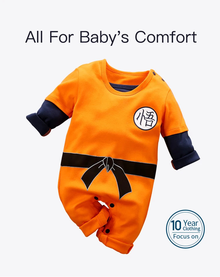 Baby Orange Long-Sleeve Cotton Bodysuit