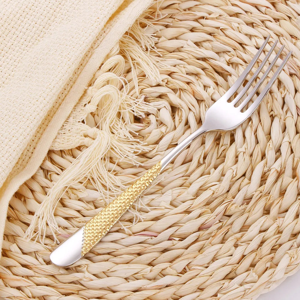 Hammered-Handle Stainless Steel Dinner Forks