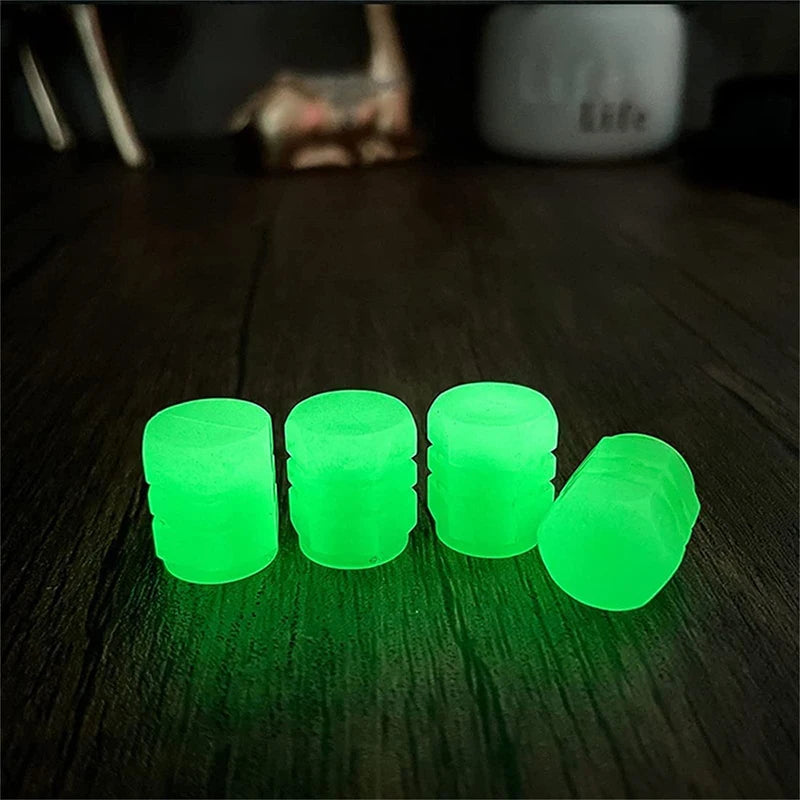 Glow-in-the-Dark ABS Tire Valve Caps – Set of 4
