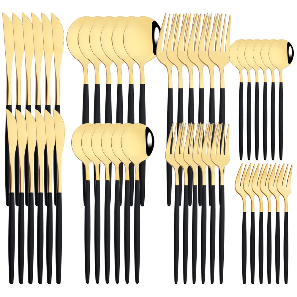 JAOER Stainless Steel Flatware — 48 Pieces