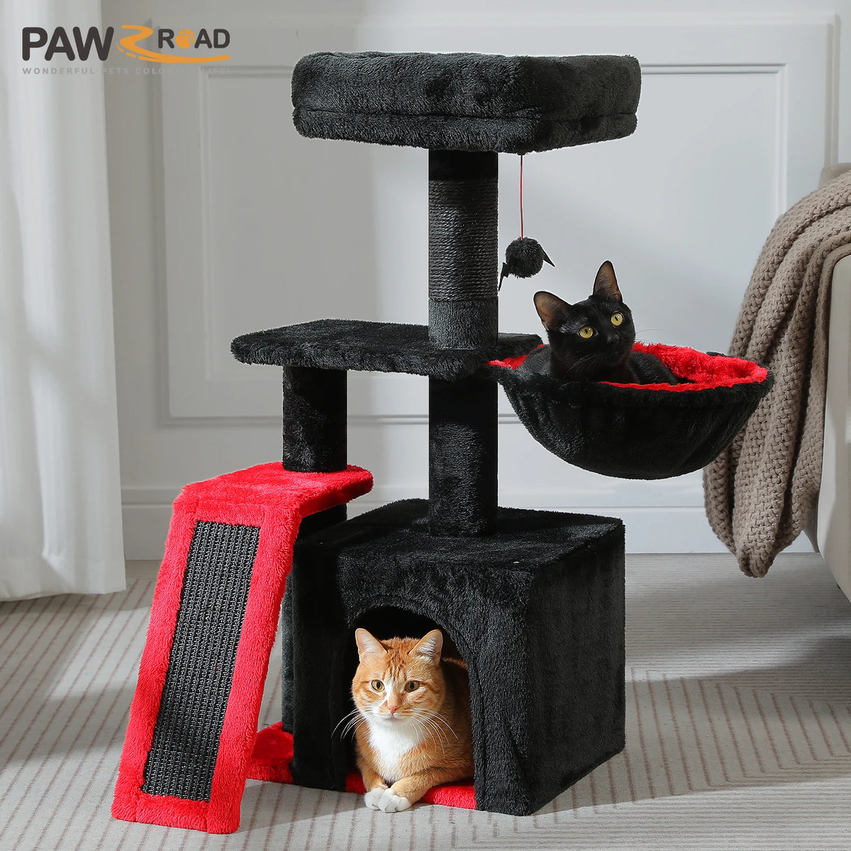 Compact Cat Tree with Removable Perch & Hammock