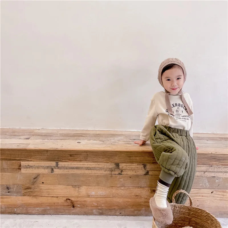 Children's Clothing From 2 To 7 Years Winter Kids Warm Cotton-Padded Trousers Baby Girls Thick Pants Toddler Boys Wear Clothes Whispering Desires Shoppe