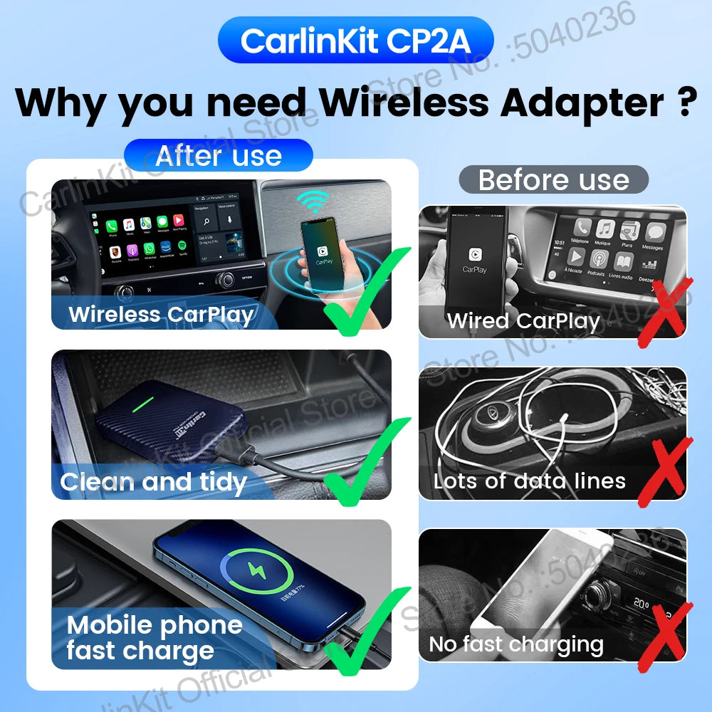 CarlinKit CP2A Wireless CarPlay & Android Auto Adapter