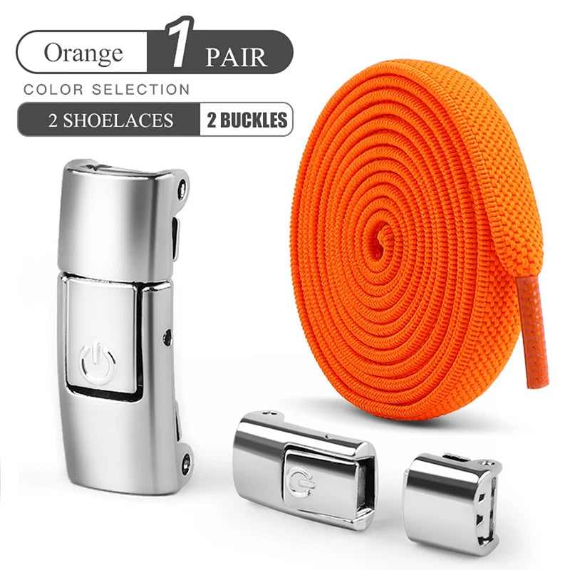 No-Tie Elastic Shoelaces with Press Locks – 8 mm
