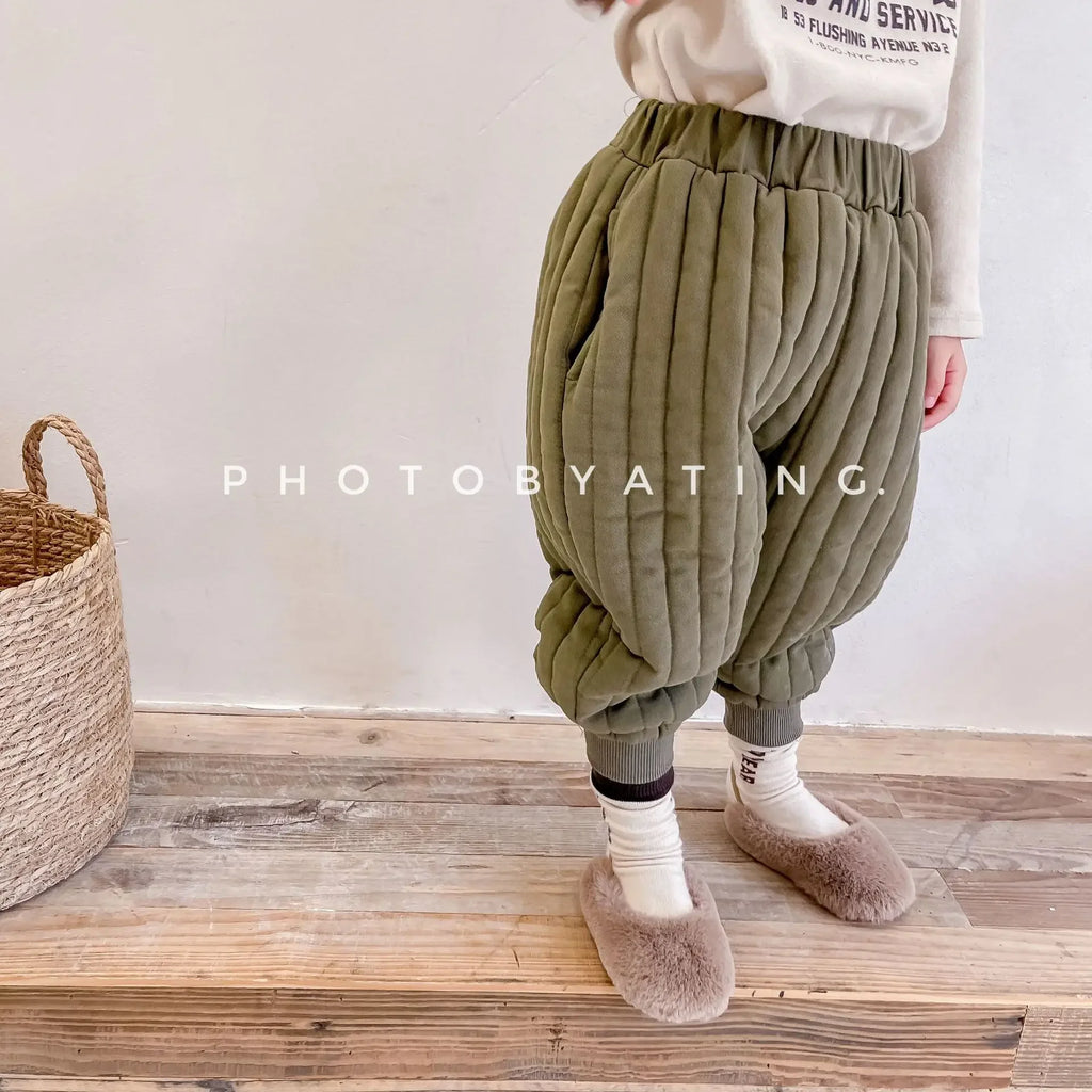 Children's Clothing From 2 To 7 Years Winter Kids Warm Cotton-Padded Trousers Baby Girls Thick Pants Toddler Boys Wear Clothes Whispering Desires Shoppe