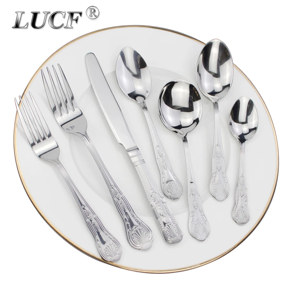 LUCF Vintage-Style Stainless Steel Flatware