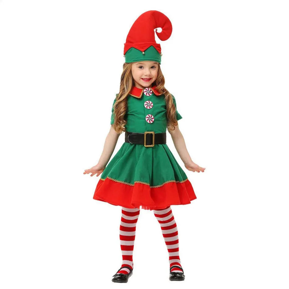 Kids Adult Christmas Clothing Set Kids Tops Pants Hat Belt Children Xmas Clothes Baby Boy Girl Birthday Outfit Elves Costume Whispering Desires Shoppe