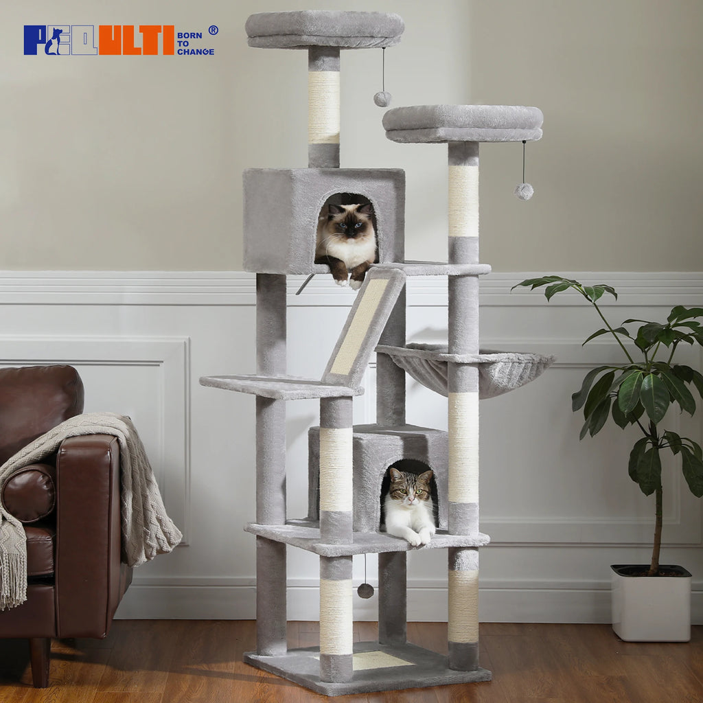 Multi-Level Cat Tree with Scratching Posts, Cozy Condo, Hammock, Large Cat Tower for Indoor Cats, Cat Scratching Board, Cat Toys Whispering Desires Shoppe