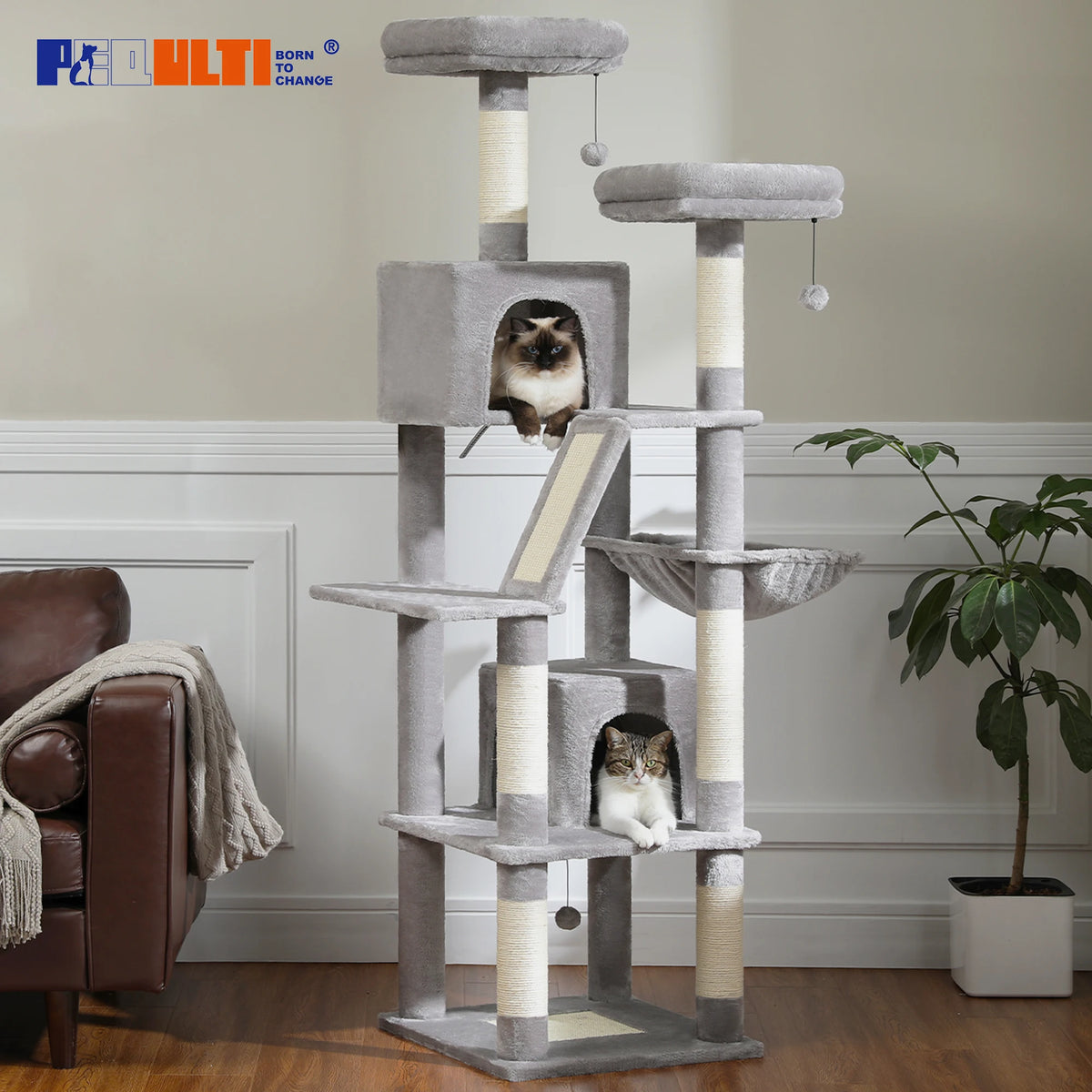 Multi-Level Cat Tree with Scratching Posts, Cozy Condo, Hammock, Large Cat Tower for Indoor Cats, Cat Scratching Board, Cat Toys Whispering Desires Shoppe
