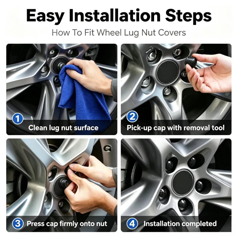 21 mm Wheel Lug Nut Covers – 20-Piece Set