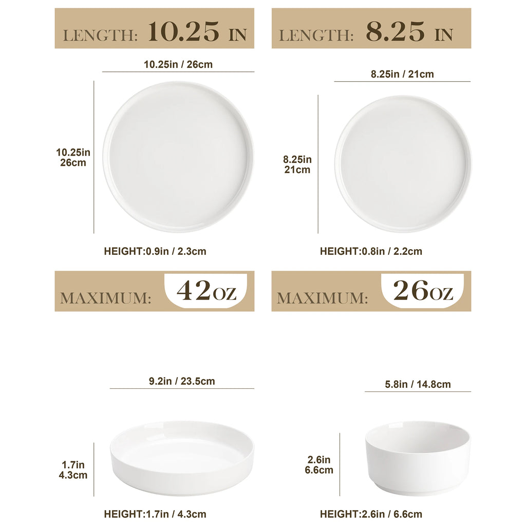 MALACASA Porcelain Dinnerware — Assorted Sets