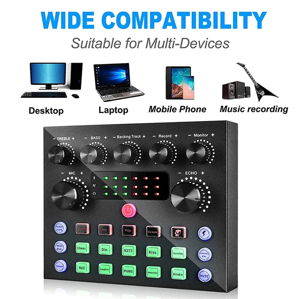 V8S Podcast Microphone & Audio Mixer Bundle