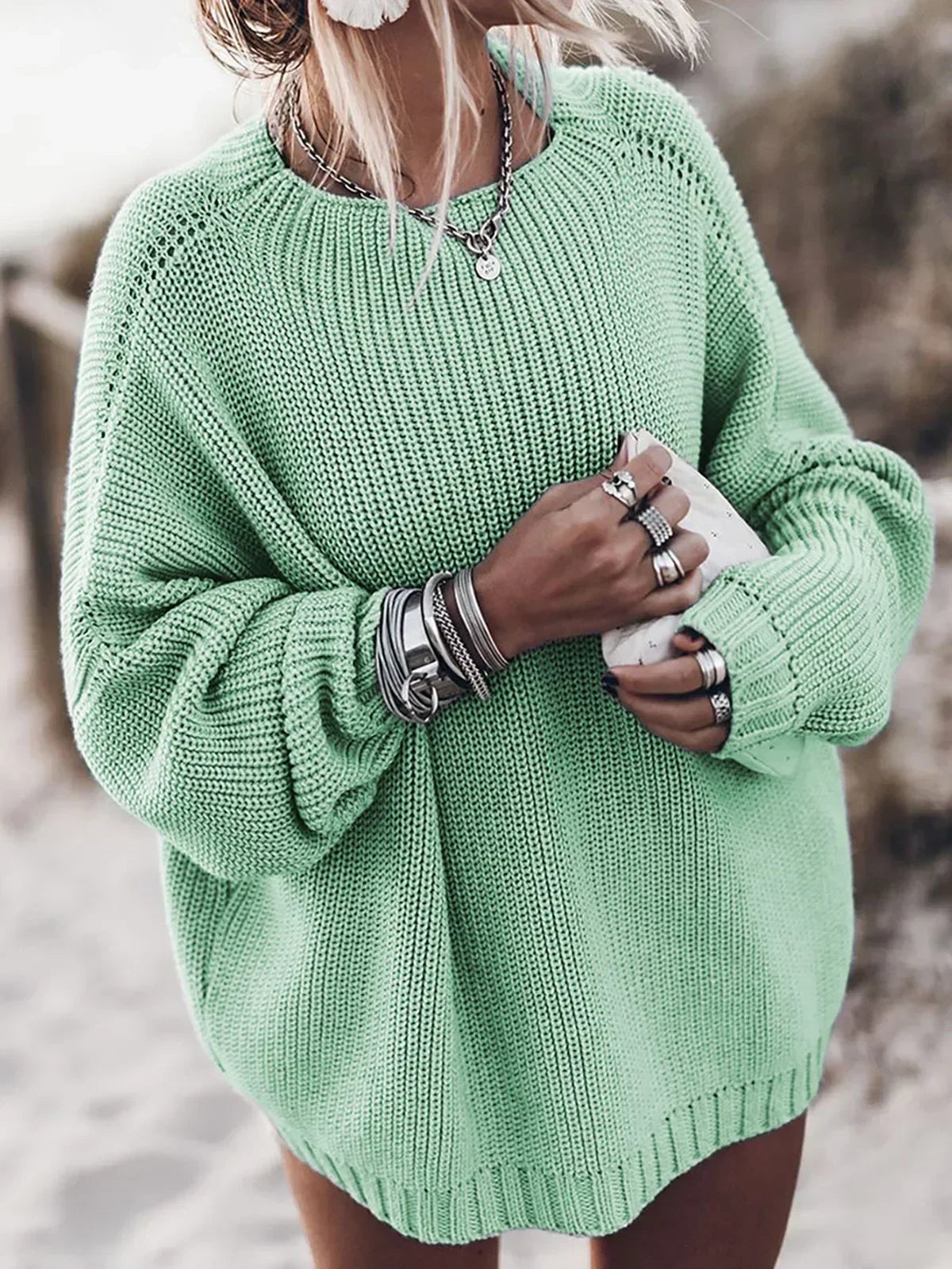 2026 New Winter Knitwear Women's Batwing Sleeve Knitted Pullover Solid Casual Loose Sweaters Ladies O-Neck Basic Pullover Jumper Whispering Desires Shoppe