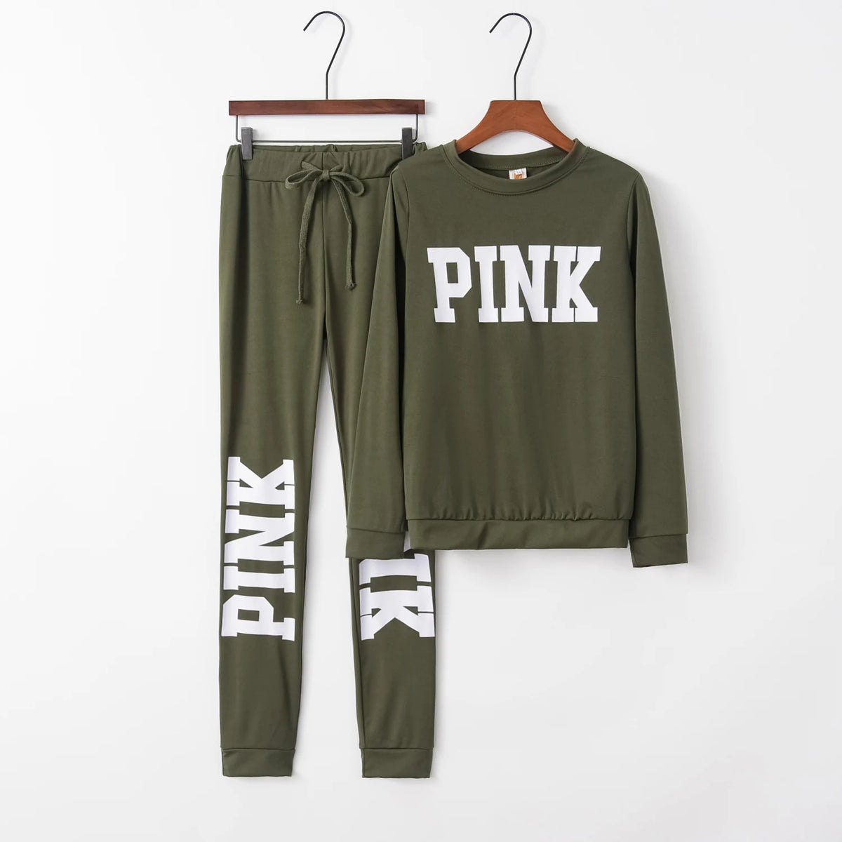 Women's Letter-Print Two-Piece Active-Casual Outfit