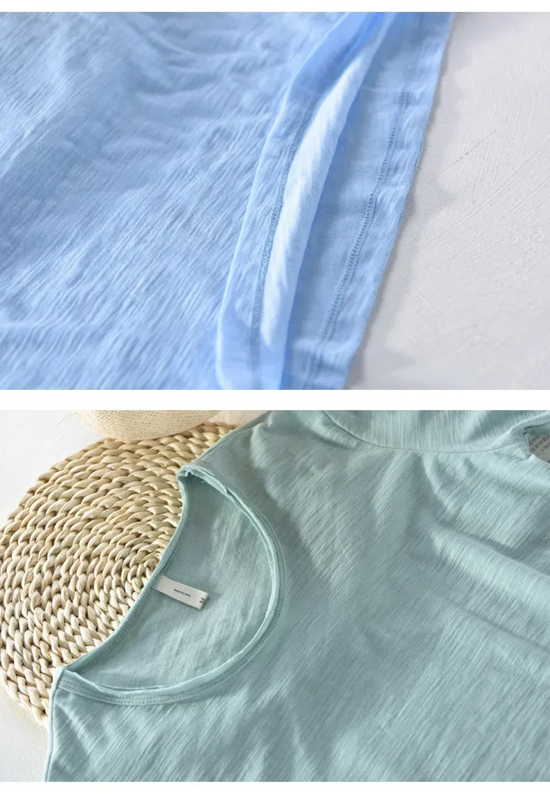 Men's Cotton Raw-Edge Crewneck T-Shirt
