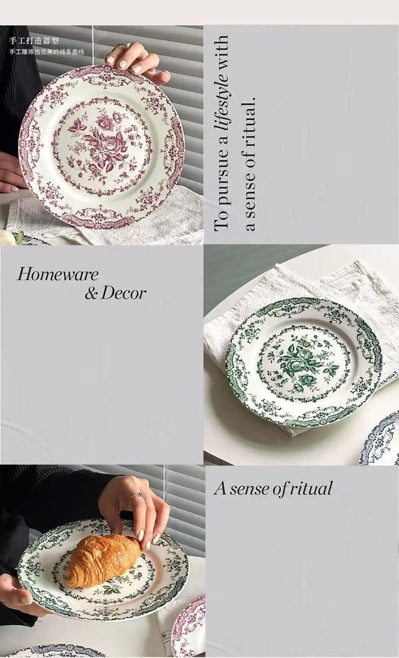 PDQ French Rose Ceramic Dinner Plate