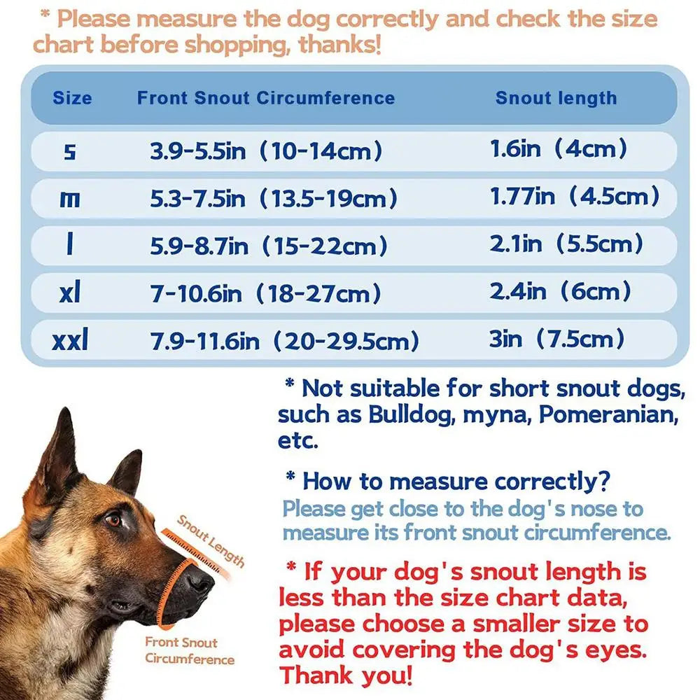 Large Dog Muzzle Adjustable Straps Breathable Soft Muzzle For Dog Biting Prevention Anti-Chaos Large Pet Anti-barking Muzzle Whispering Desires Shoppe