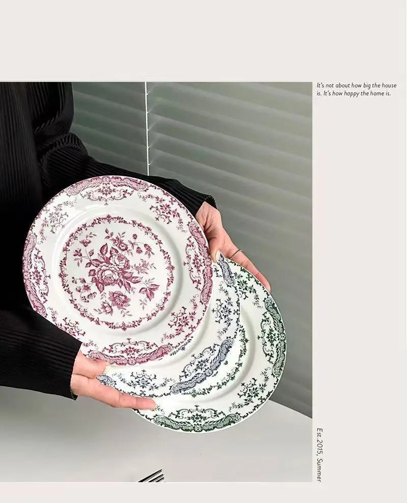 PDQ French Rose Ceramic Dinner Plate
