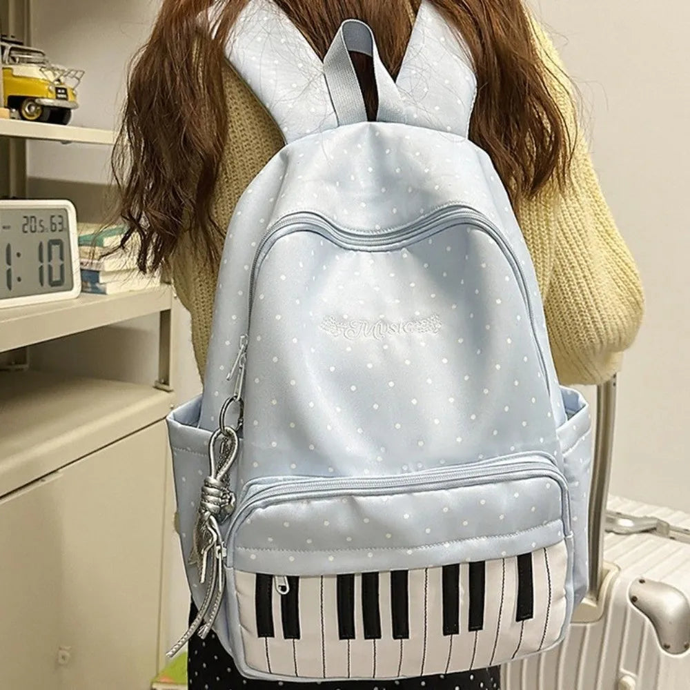 Piano-Key Print Lightweight Backpack