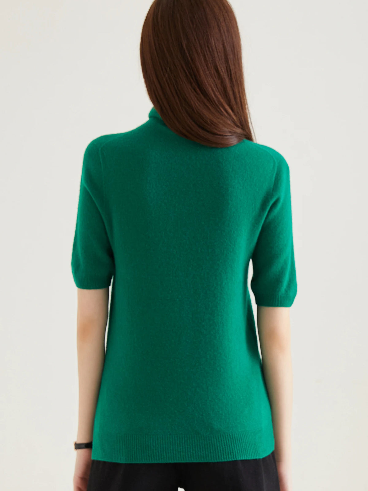 Women's Knit Tops Short Sleeve Fashion Women Sweaters New 100% Merino Wool Knitwears Vintage Sweater Turtleneck Pullover Clothes Dsers