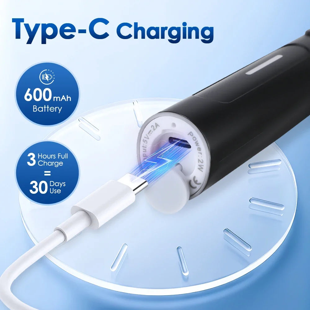 AFDEAL USB-C Rechargeable Electric Toothbrush – 4 Heads