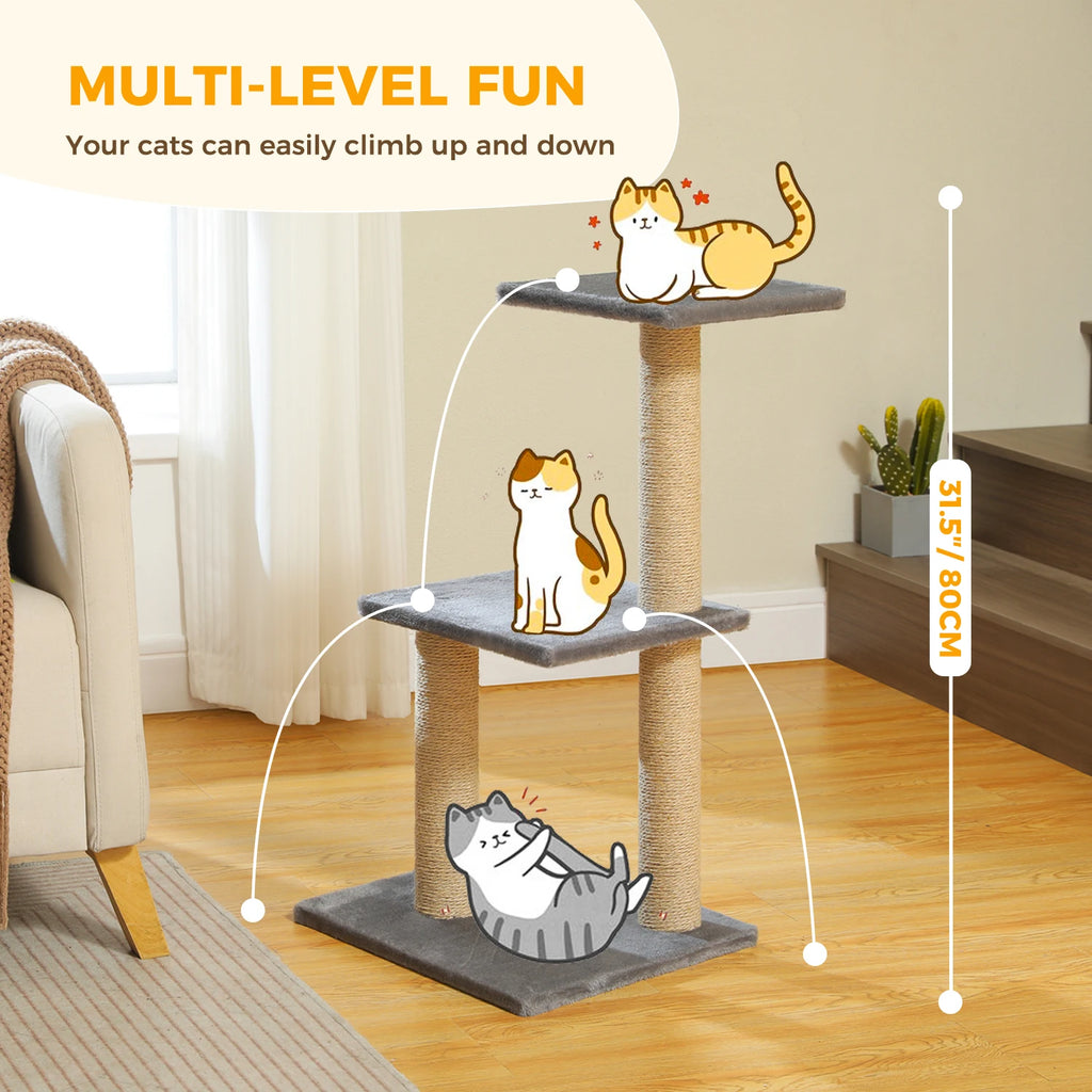 Compact Cat Tree with Removable Perch & Hammock