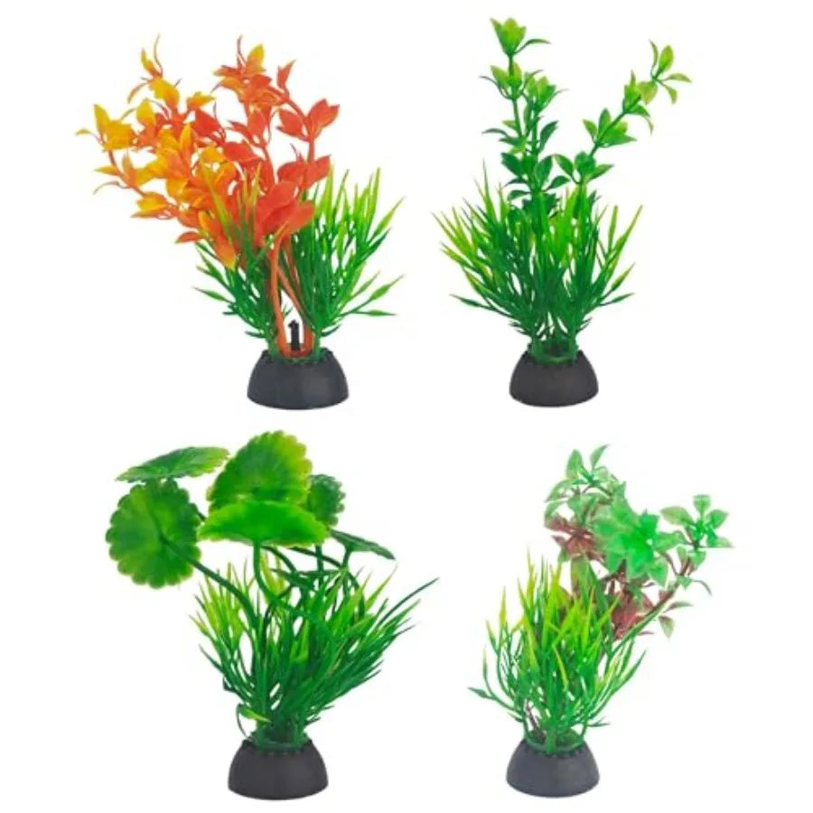 Artificial Aquarium Plants, 4" Tall, 4-Pack
