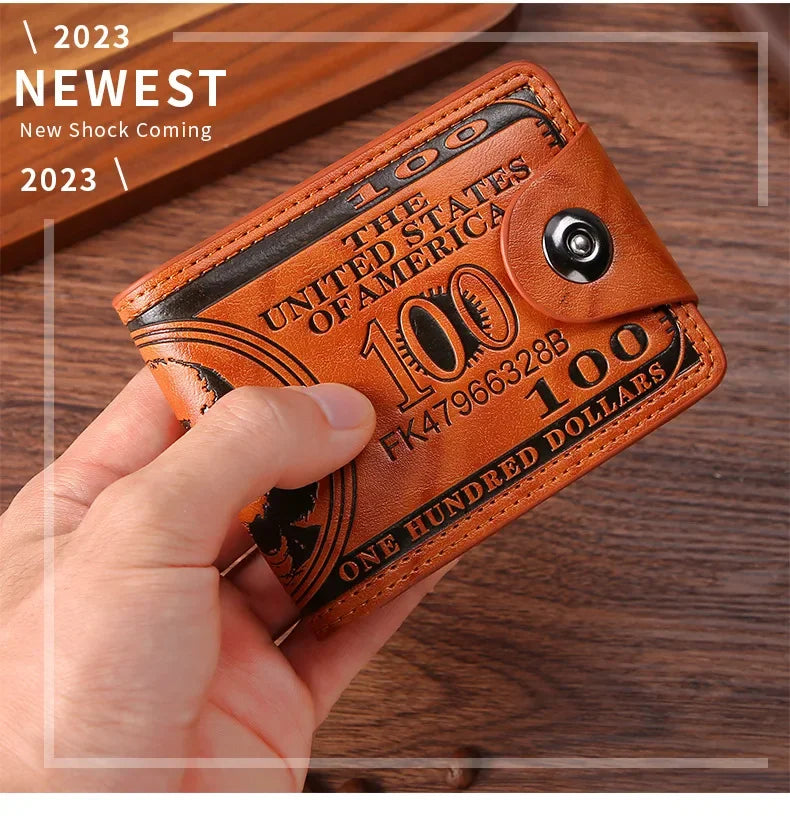 Men's Dollar-Print Card & Coin Wallet