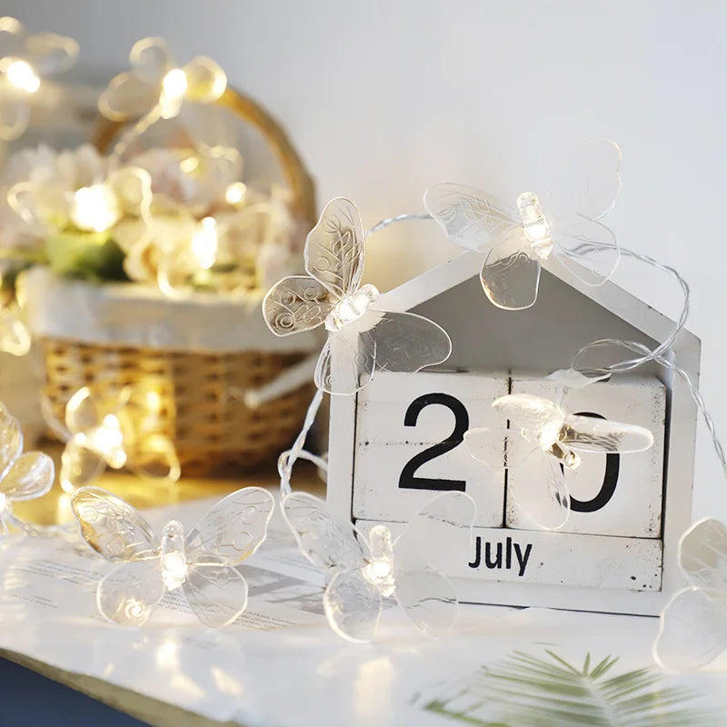 Butterfly LED String Lights, USB & Battery Options