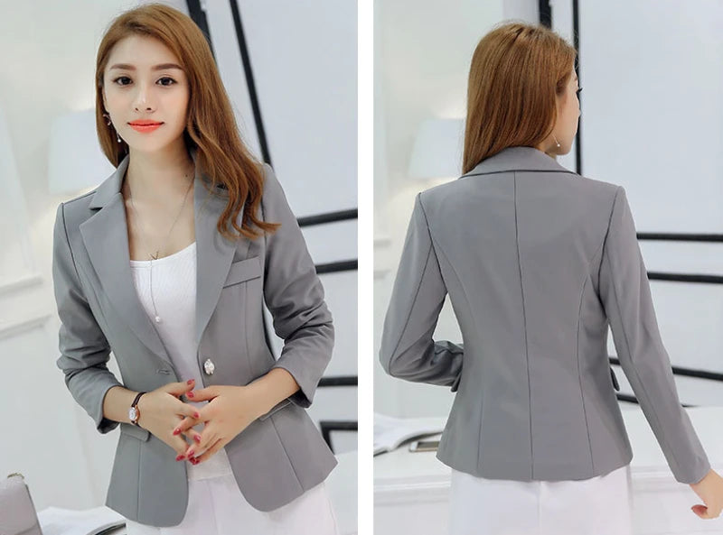 Women's Slim-Fit Single-Button Office Blazer