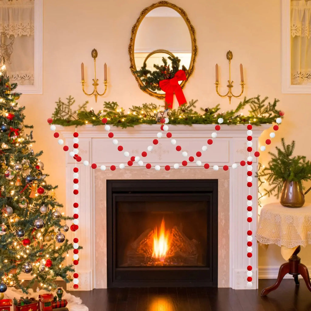 Christmas Pompom Ball Garland, 1 or 3 Pieces