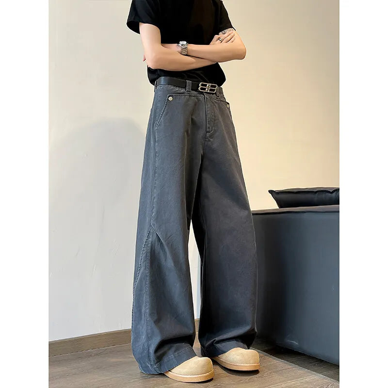 Men's Relaxed Wide-Leg Casual Cargo Pants