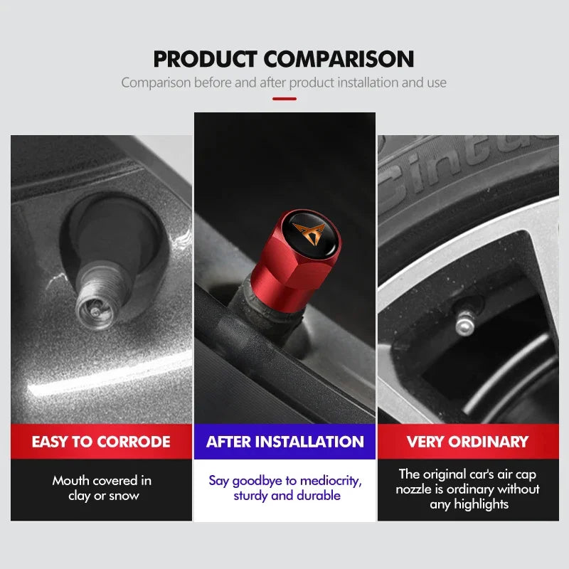 Metal Tire Valve Caps – Set of 4