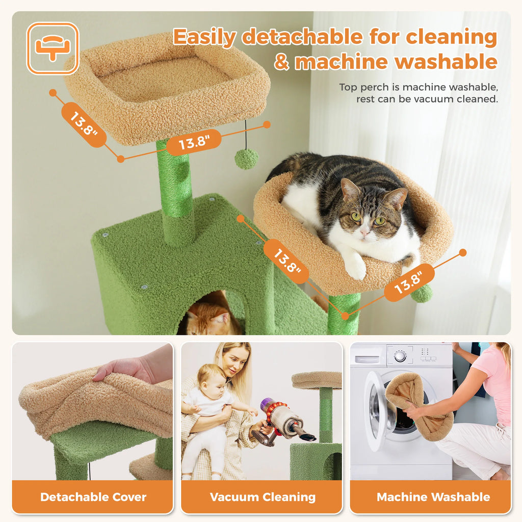 Multi-Level Cat Tree with Scratching Posts, Cozy Condo, Hammock, Large Cat Tower for Indoor Cats, Cat Scratching Board, Cat Toys Whispering Desires Shoppe