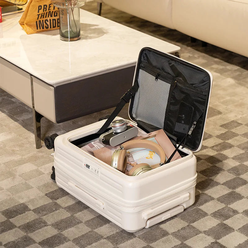 Side-Opening Luggage Boxes Expandable Multi-Functional Rolling Suitcase 20-Inch Travel Suitcases Carry-On Suitcase for Men Women Whispering Desires Shoppe
