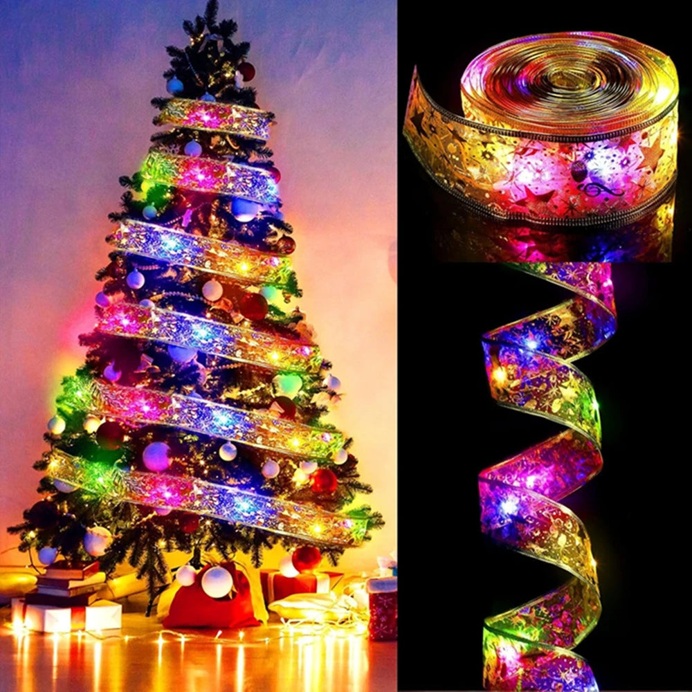Christmas Ribbon Fairy Lights, 3 m or 5 m