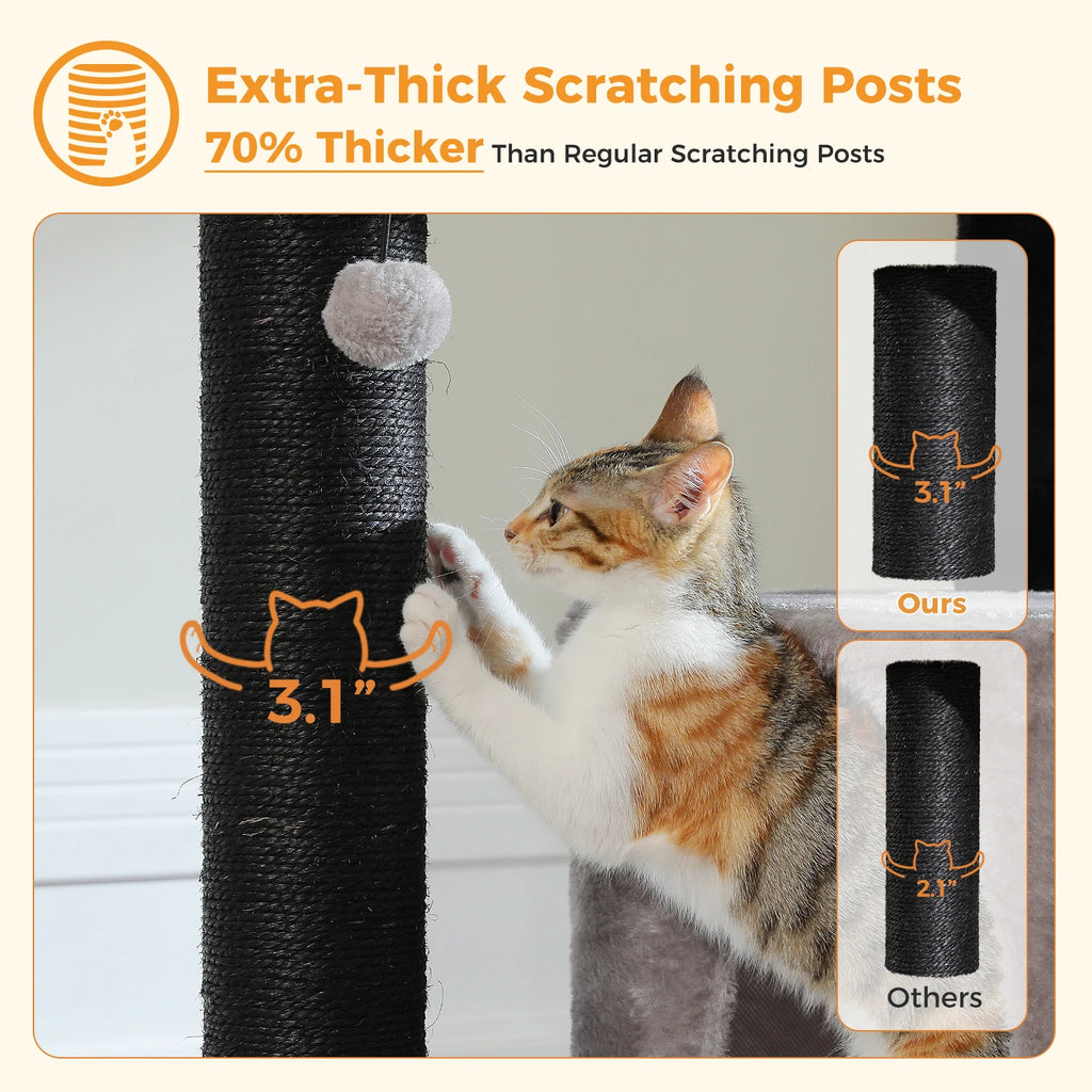 147cm Cat Tree with Large Condo & Hammock